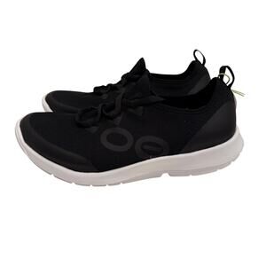 OOFOS Men's Black Athletic Slip-On Shoes with White Sole